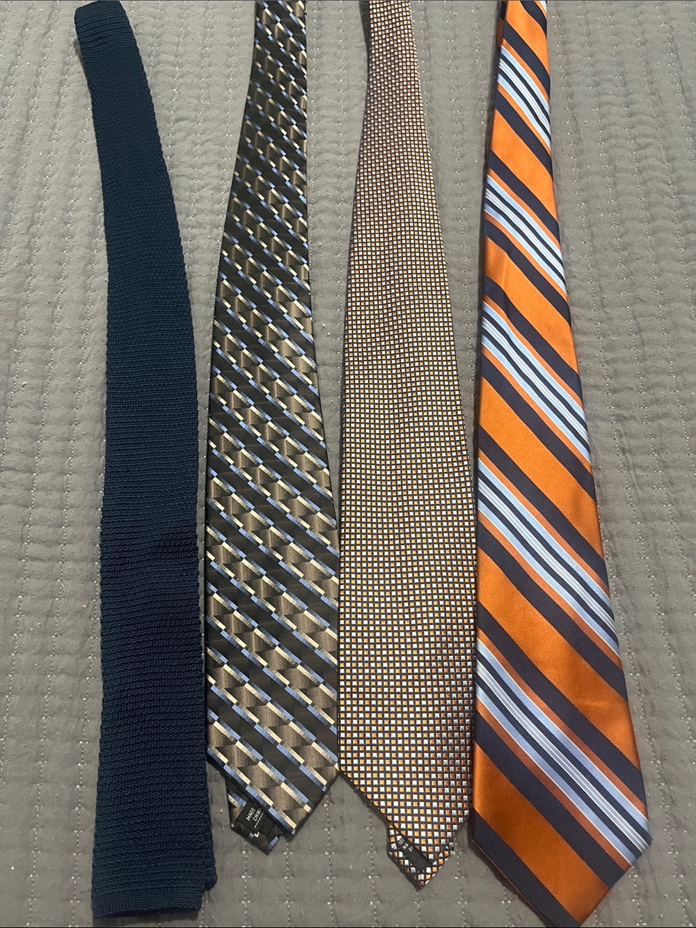 Izod Orange, Navy and White Diagonal Stripe Necktie